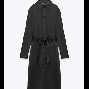 Zara Satin Effect Shirt Dress